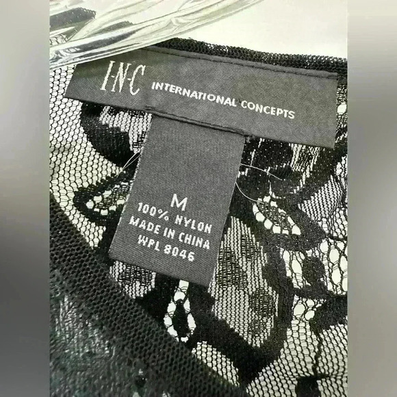 INC international Concepts Flowing  Leopard‎ Print Too With Lace Button Closer M - Picture 4 of 9